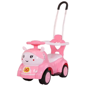 Toptan Unisex 4-Wheel Ride-On araba oyuncak bebek salıncak araba müzik ve hafif açık eğlenceli plastik malzeme ile itme gidon - Product Image 1