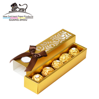 Boîtes de chocolat en carton de boulangerie de Noël en or imprimé rectangle avec logo personnalisé pour les aliments boîte d'emballage de chocolat d'emballage de bonbon macaron