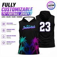 Maillot de football américain à capuche personnalisé par sublimation OEM, uniforme d'équipe 7V7, vêtements de sport haute performance, fabricant