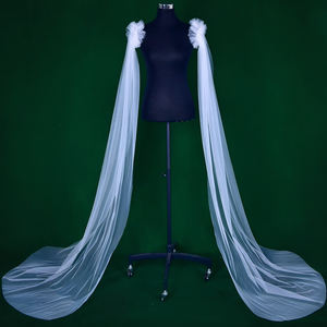 YouLaPan Cape simple et élégante en nylon à manches longues, style quatre saisons, pour les spectacles de mariage, les acteurs et les mariées MM03-I - Product Image 6