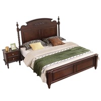 Massivholz-Bettgestell Vintage Massivholzbett Kingsize-Bett Holz-Doppelbett Modernes Holzbettgestell Holzbett-Set