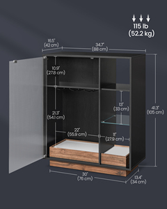 <span class=keywords><strong>VASAGLE</strong></span> Armoire à LED avec rangement pour vin Armoire de rangement pour meubles de salle à manger Armoires de <span class=keywords><strong>cuisine</strong></span> en MDF - Product Image 5