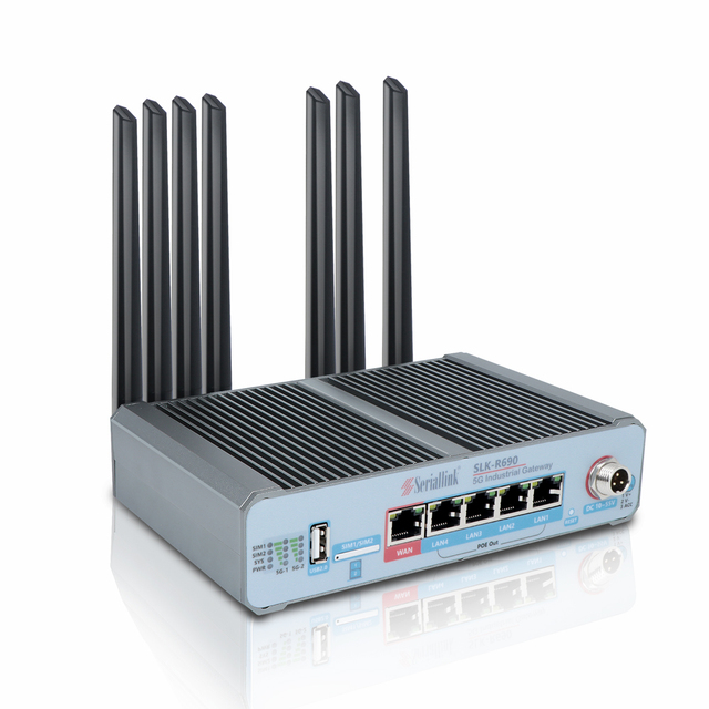 SERIALLINK Industrial 5G CPE Router with Dual SIM Card Slot POE GPS CAN Optional-Enterprise Routers Model SLK-R690-5G-A1