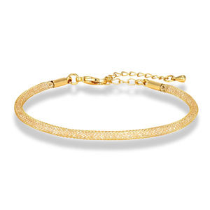 Woven Mesh Metal <b>Bracelet</b> Gold 18cm <b>Adjustable</b> Chain Fashion Simple Bangle Jewelry Gift - Product Image 5