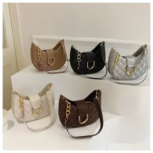 Half Moon Shoulder Bag With Buckle For Girls Fashion Bag Design For Women Girls Crocodile Alligator Patter Leather Bag Wholesale