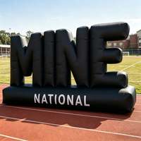 Lettres gonflables LED 3D personnalisées, éclairées, étanches, multicolores, avec base facile à installer pour la publicité extérieure et les événements
