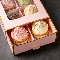 Boîte Cadeau Luxe Personnalisée avec Logo pour Gâteaux et Cupcakes, Emballage Individuel à 1, 2, 4, 6, 12, 24 Cavités, avec Poignée et Fenêtre Transparente