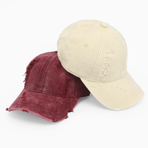 Distressed Washed Denim Baseball Cap Vintage Ripped Adjustable Dad Hat for Men Women Streetwear Grunge Sun Hat - Product Image 3