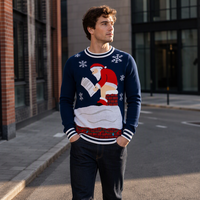 Pull en laine tricoté à col rond pour homme, personnalisé ODM/OEM, anti-boulochage, respirant, chaleur hivernale, résistant aux plis et au rétrécissement