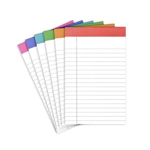 Papeterie de bureau et scolaire, bloc-notes de 5 x 8 pouces, 50 feuilles, lignes larges/format légal, papier ligné pour écrire - Product Image 1