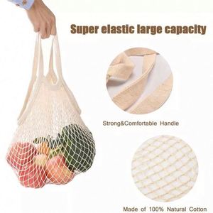 Reusable Natural Mesh <b>Net</b> Bags for Fruit Vegetable Potato Packing Large Capacity Cotton Pouch <b>Net</b> Tote Bag for Shopping Bag - Product Image 2