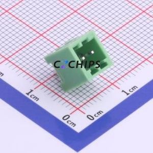 XY2500V-T-2.5-2P Plug-in Terminal Block Through hole,P=2.5mm Connector Board-to-Board / Socket - Closed 1x2P 2.5mm Green - Product Image 1