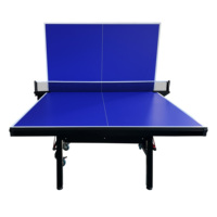 Table de ping-pong pliable d'intérieur en MDF 25 mm avec revêtement UV, pieds de 50x50 mm, design mobile et portable pour l'entraînement en extérieur