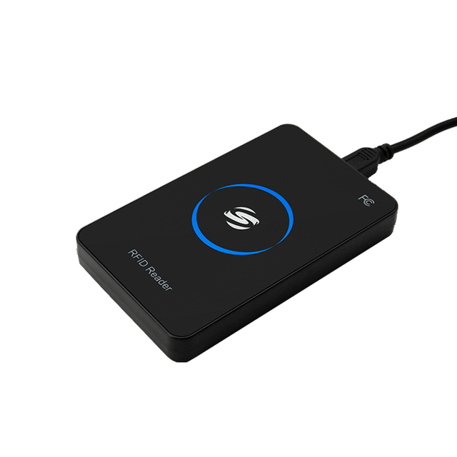 Wholesale TECHRFID Desktop USB RFID Smart Card Reader 13.56MHz IC NFC Chip ISO14443A Protocol Read Only Access Control