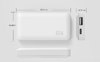 Pengisi Daya Dinding Laptop 65W GaN 2-Port USB-C dengan Pengisian Cepat USB-A PD3.0 & PPS 20V 3.25A Lipat dengan Perlindungan OTP/OVP/OCP