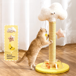 Rascador Interactivo para Gatos Hecho de Cuerda de Sisal Natural, Rascador Vertical Duradero con Accesorios Interactivos - Product Image 6