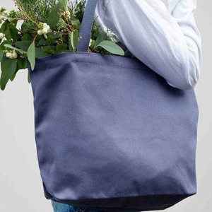 Sac fourre-tout en coton biologique format A4 avec logo personnalisé, poche et bandoulière, motif lettres sur toile, sac de shopping - Product Image 5