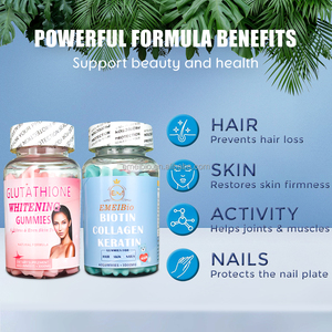 OEM <span class=keywords><strong>Super</strong></span> Fuerte Blanqueamiento DE LA Piel Set Vegano Glutatión Gummies Mejor Cuidado del Cabello Suplemento Herbal Brillo DE LA Piel Gummies - Product Image 4