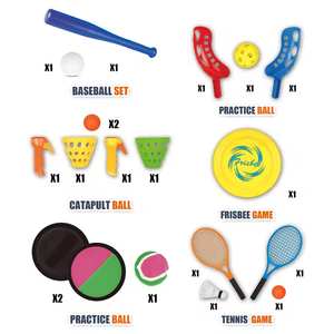 2025 nueva tendencia niño juguete al aire libre niños deportes juguetes equipo juego niños deporte juguete juego interactivo 6 en 1 bolas de captura disco volador - Product Image 3