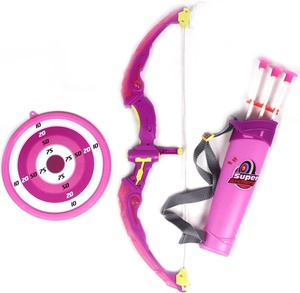 Jeu de tir à l'arc et à la flèche pour enfants, jeu de cible de tir à la flèche <span class=keywords><strong>avec</strong></span> lumière pour filles, jouet recourbé en plastique, arc et flèche - Product Image 2
