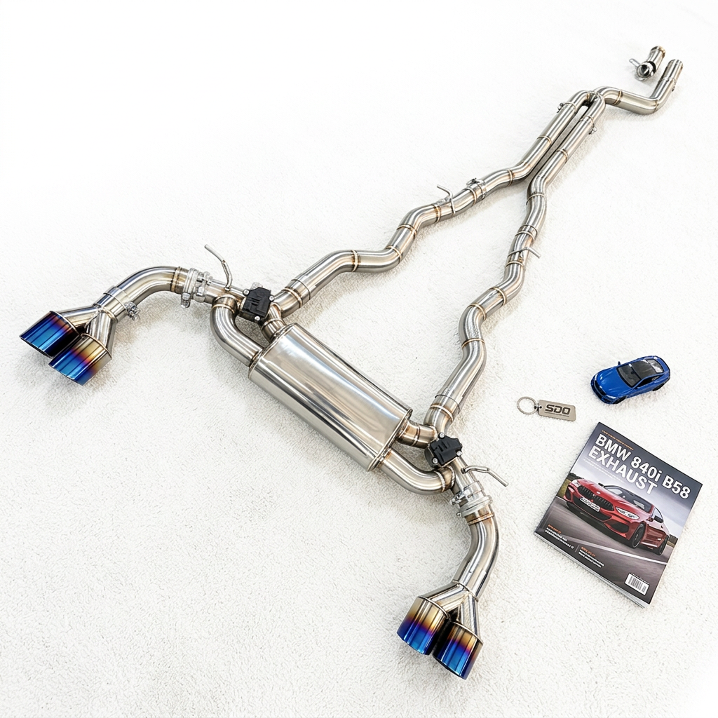 VantaFlow SS304 Stainless Steel Valvetronic Exhaust System for BMW 840i B58 3.0T 2019+ Performance Catback Burnt Blue Tips
