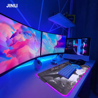 Tapis de souris de jeu RGB LED de grande taille, motif dessin animé, étanche et anti-rayures, pour bureau et domicile – Stock usine