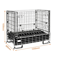 Cage en acier pour le stockage des bouteilles de vin, pliable, en treillis métallique galvanisé, empilable, palette d'entrepôt