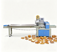 Machine d'emballage horizontale automatique pour gâteaux, biscuits, cookies, aliments, sacs en plastique, emballage en forme de coussin