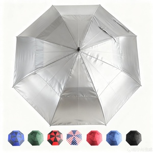Wholesale Price Promotion Pongee UPF 50 Medical Silver UV Coating Vented Golf <b>Umbrellas</b> Sleeve Low MOQ Private Label - Product Image 5