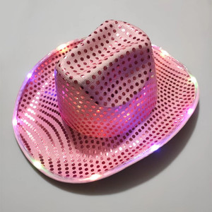 Sombrero de Vaquero con Luces LED, Brilla en la Oscuridad, Accesorios de Disfraces para Fiestas, Vacaciones de Vaquera - Product Image 4