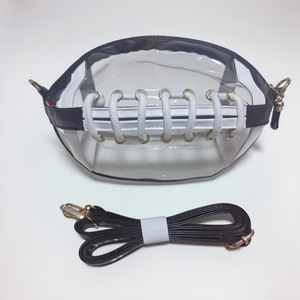 Custom American Football Shape PVC <strong>Clear</strong> Crossbody Bag Gameday Transparent See Through Rugby Stadium <strong>Purse</strong> - Product Image 1