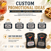 Tarjetas Rasca y Gana de Cartón Impresas y Personalizables al por Mayor para Bares, Pubs y Restaurantes, para Programas de Fidelización