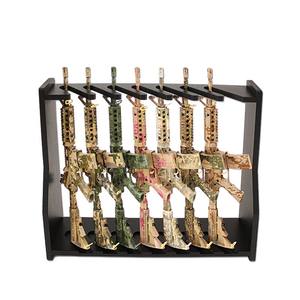 โมเดลปืนไรเฟิลสไนเปอร์ AR 15 และ AR 18 สีดำ ทำจากโลหะ ประกอบเองได้ พร้อมฐานโลหะและไม้ ของเล่นโมเดลปืน ของเล่นทหาร - Product Image 1