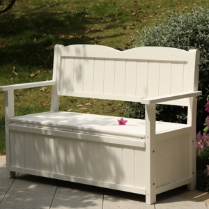 <span class=keywords><strong>Banc</strong></span> de jardin en bois de style américain anti-corrosion avec rangement pour <span class=keywords><strong>balcon</strong></span> et parc - Product Image 2