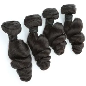New trend double weft hair Loose wave hair bundles unprocessed Malaysian Hair weaving top quality
