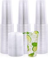 Emballages en plastique jetables, gobelets transparents en PET avec couvercles, boissons froides à emporter, café glacé, latte, jus, desserts, 12 16 oz