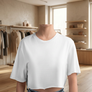 Women Cropped T Shirt 100% Cotton O Neck Short Sleeve Custom Print Casual Summer Tee - Product Image 3