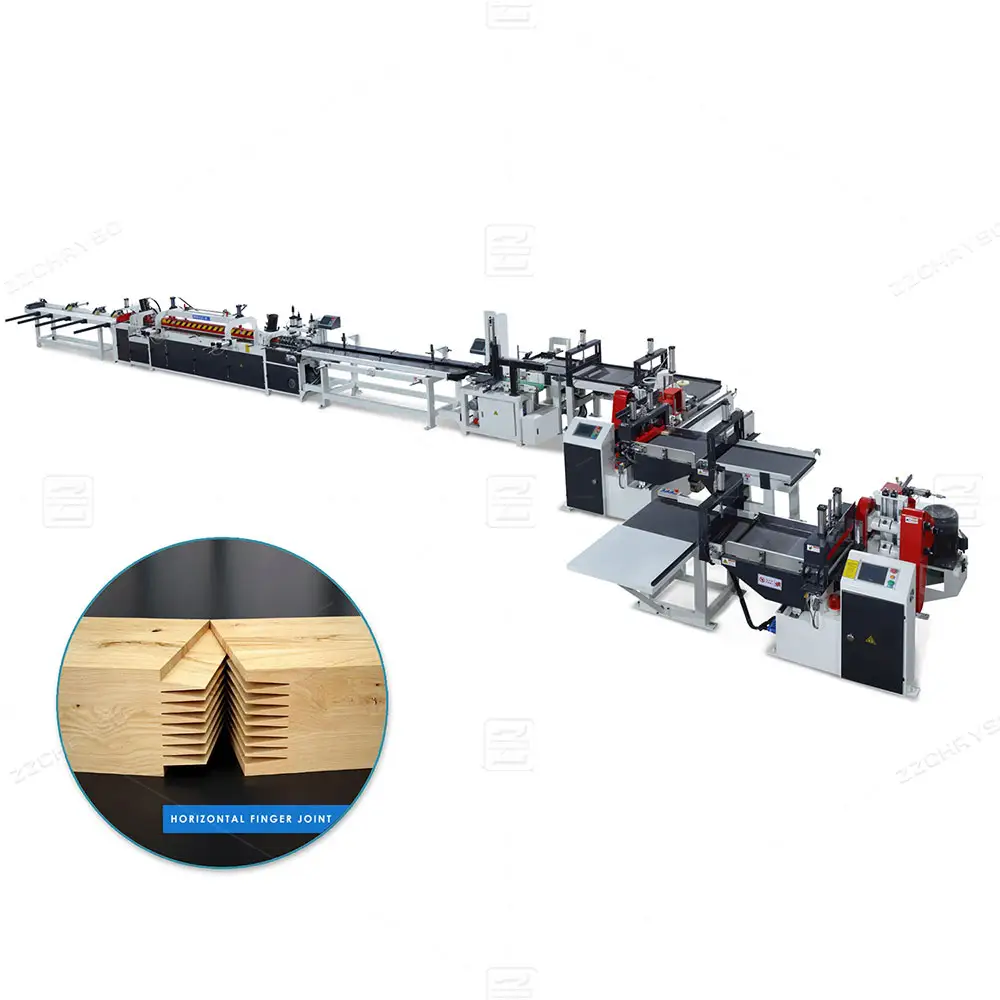 Automatic Wood Finger Jointer Line Horizontal Wood Jointing Finger Comb Tenon Mortising Line For Sale