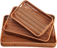 Panier de rangement en rotin personnalisé plateau de service rotin tissé artisanat fruits pique-nique panier en osier organisateur de rangement avec poignées