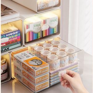 Органайзер для канцелярских принадлежностей DAYOOH, пластиковый, настольный, с выдвижными ящиками, штабелируемый, оптом - Product Image 3