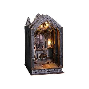 Modèle <span class=keywords><strong>de</strong></span> serre-livres 3D assemblé fait main DIY, thème Prière Nocturne Silencieuse dans la <span class=keywords><strong>Cabane</strong></span>, Ornement, Nouveauté, Cadeau d'Halloween - Product Image 5