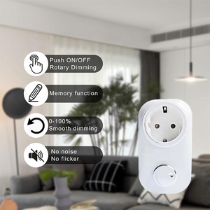 Bilihondim EU Interrupteur rotatif intelligent Triac <span class=keywords><strong>avec</strong></span> <span class=keywords><strong>variateur</strong></span> de lumière 200W 1 canal, contrôle sans fil 30m, gradation 0-100% pour lampe de bureau et lampe sur pied - Product Image 3