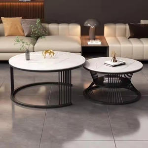 Simple White Metal Stone Gold Luxury Nordic Modern Marble Top Eco-Friendly Extendable <b>Nesting</b> Coffee <b>Tables</b> Living Room - Product Image 4