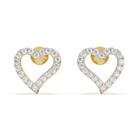 Boucles d'oreilles classiques pour femmes en or avec diamants de laboratoire, certifiées IGI, structure élégante, éclat brillant, plaqué rhodium