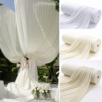 Rideaux de fond de scène en soie de lait 5,25 x 13,1 pieds pour événements, décoration de plafond de mariage, draperie en polyester – Vente en gros