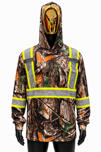 Haut de sécurité respirant haute visibilité à manches longues avec protection UV pour la construction, avec logo - Product Image 3