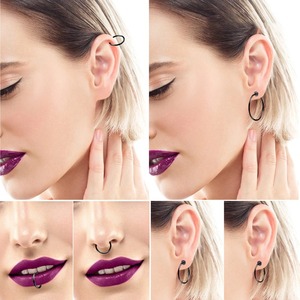 Sunling 1 Par de Pendientes de Aro con Clip de Acero Inoxidable para Hombre y Mujer, 12/14/16/18/20MM, Sin Perforación, Falsos, para Oficina/Trabajo - Product Image 6