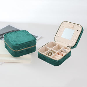 Custom Logo Eco-Friendly Recycled Materials Portable Double Layer Square Storage <b>Box</b> Luxury Velvet Jewellery <b>Watch</b> Boxes Cases - Product Image 2