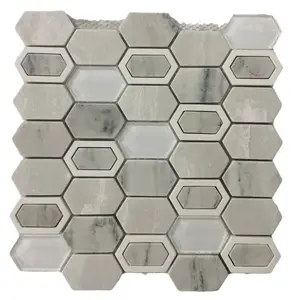 Faith Stone Best Looking Natural Grey Marble Mosaic Tiles Home Decoration