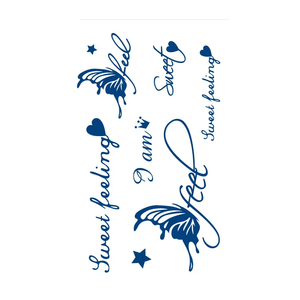 Tatuajes Temporales de Jugo de Genipa Azul BXTAT, Torre Eiffel, Serendipia, Sensación Dulce, Texto de Redención, Escudo, Ancla, GZ157, Papel - Product Image 3